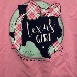 Women’s Large Royce 100% Cotton Pink T-shirt Texas‎ Girl Texas Raised